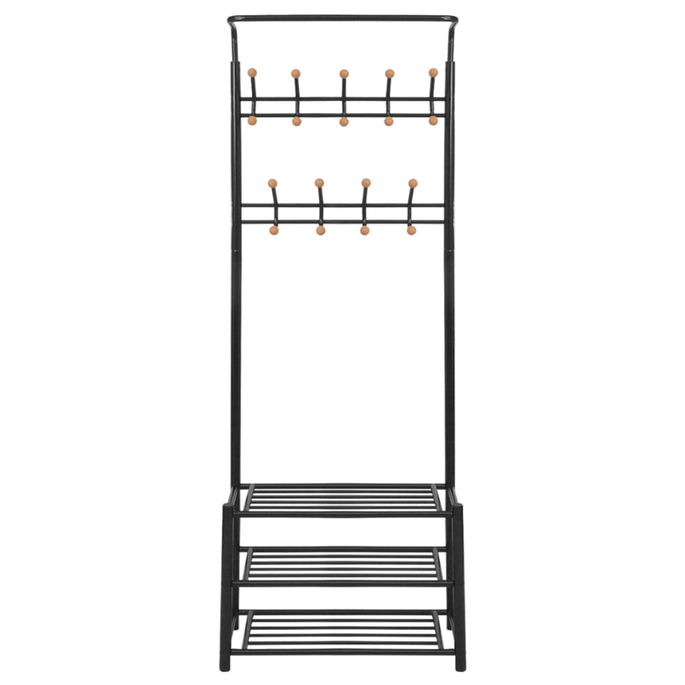 Garderobe mit Schuhablage 68×32×182,5 cm Schwarz