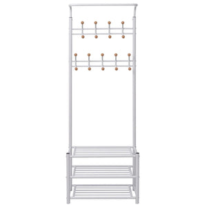 Garderobe mit Schuhablage 68×32×182,5 cm Weiß