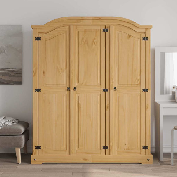 Kleiderschrank Mexiko-Stil Kiefernholz 3 Türen