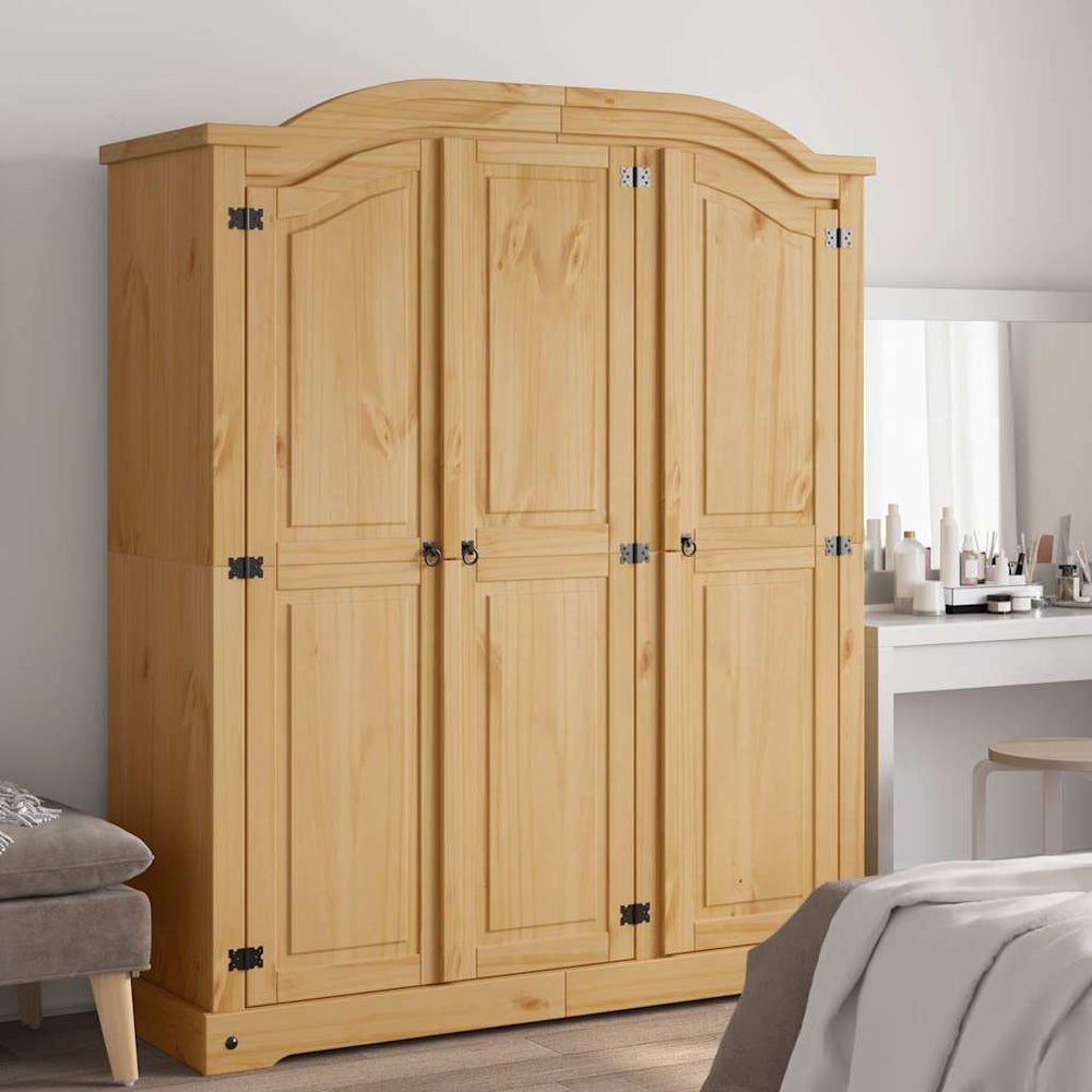 Kleiderschrank Mexiko-Stil Kiefernholz 3 Türen