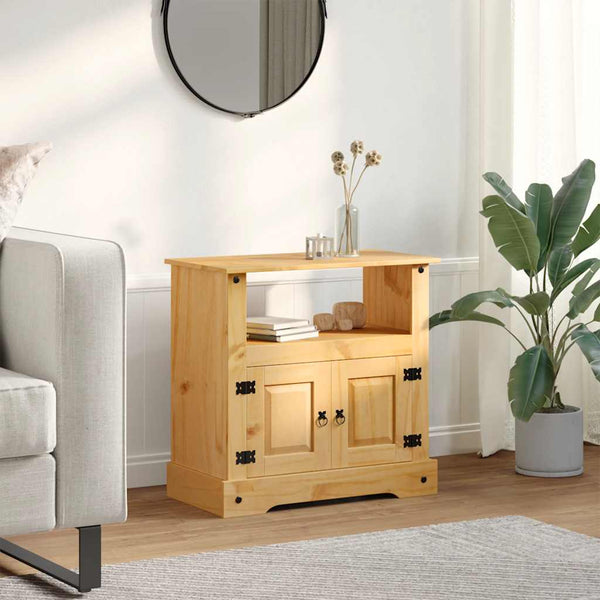 vidaXL Meuble TV de style mexicain en pin massif Corona 80 x 43 x 78 cm