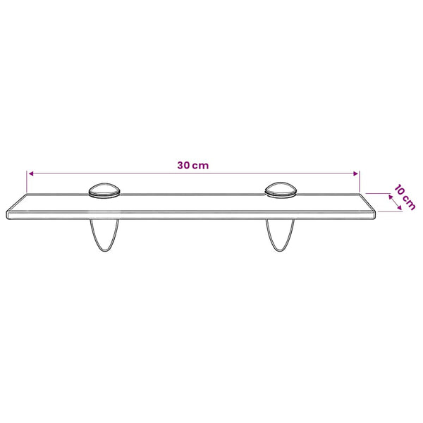 vidaXL Étagère murale en verre 30x10 cm 8 mm
