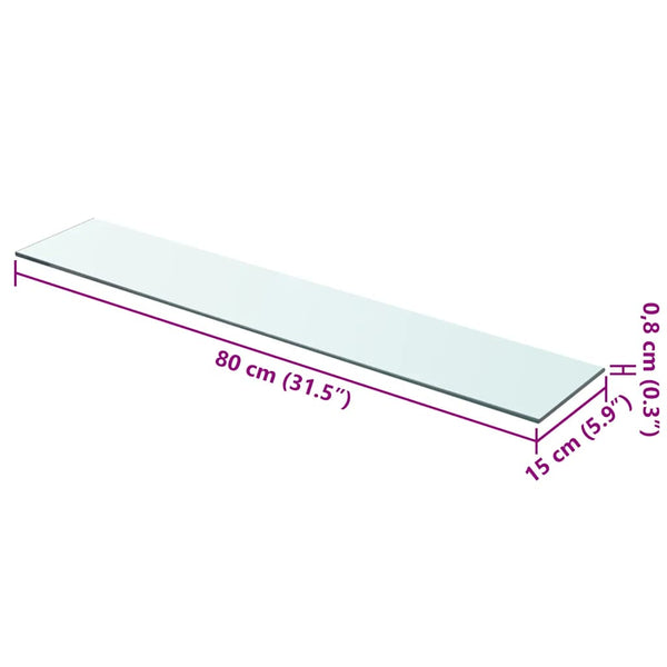 Regalboden Glas Transparent 80x15 cm