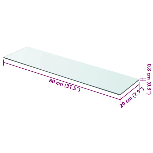 Regalboden Glas Transparent 80x20 cm