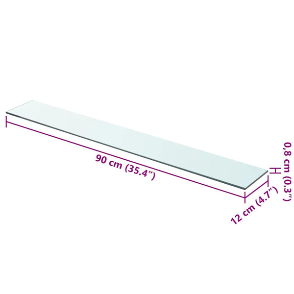 Regalboden Glas Transparent 90x12 cm