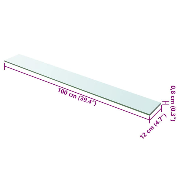 Regalboden Glas Transparent 100x12 cm