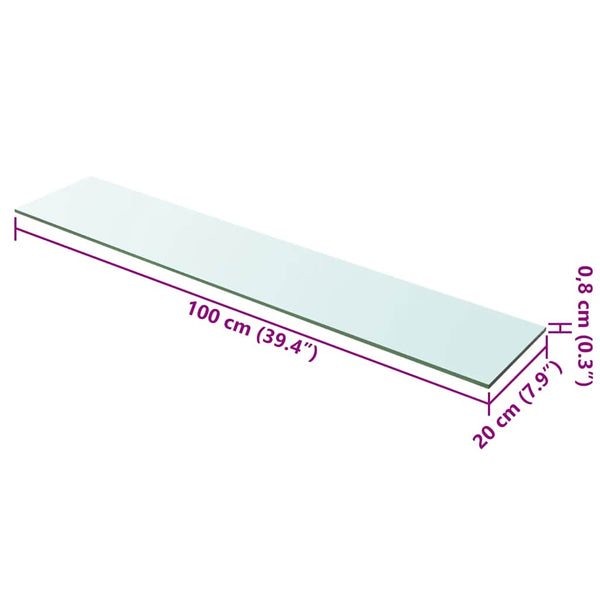 Regalboden Glas Transparent 100x20 cm
