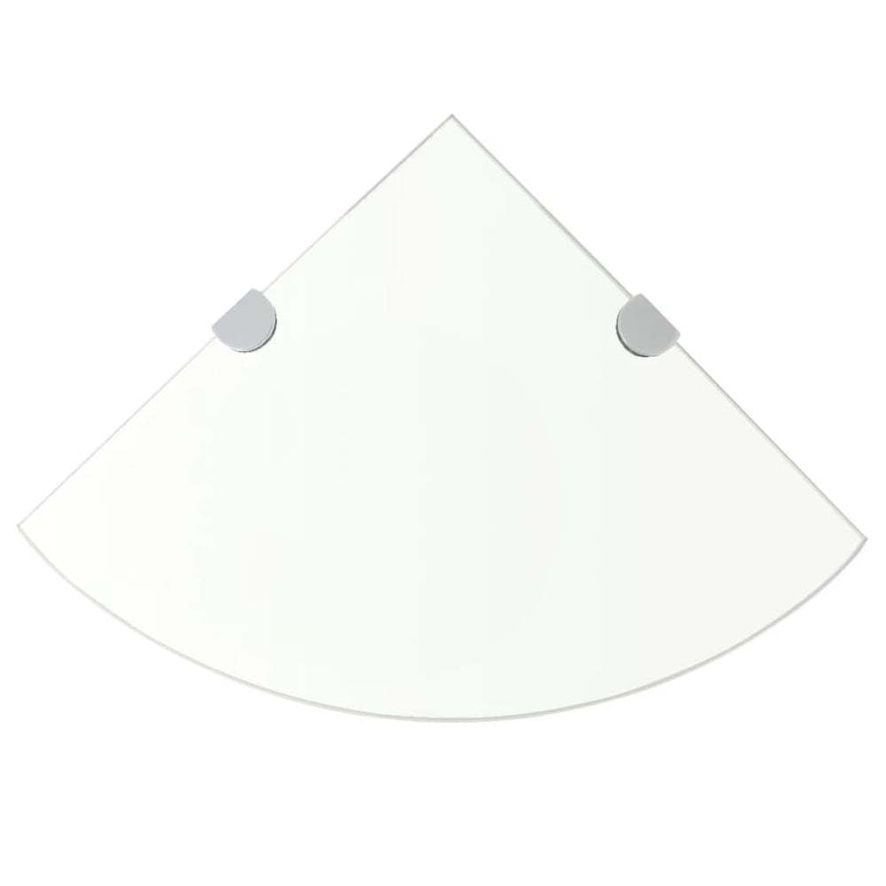 Eckablage mit Verchromten Halterungen Glas Transparent 25x25 cm