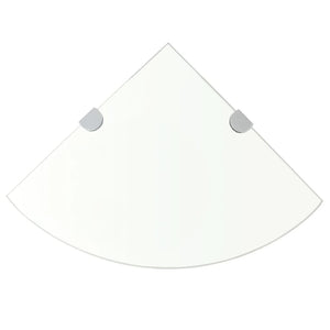 Eckablage mit Verchromten Halterungen Glas Transparent 25x25 cm