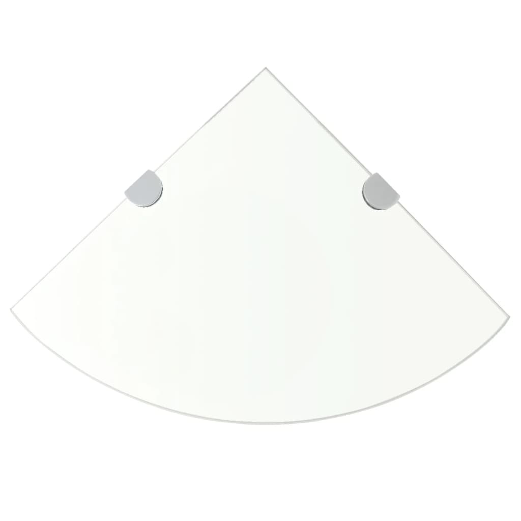 Eckablage mit Verchromten Halterungen Glas Transparent 25x25 cm