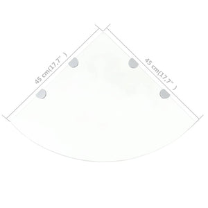 Eckablage mit Verchromten Halterungen Glas Transparent 45x45 cm