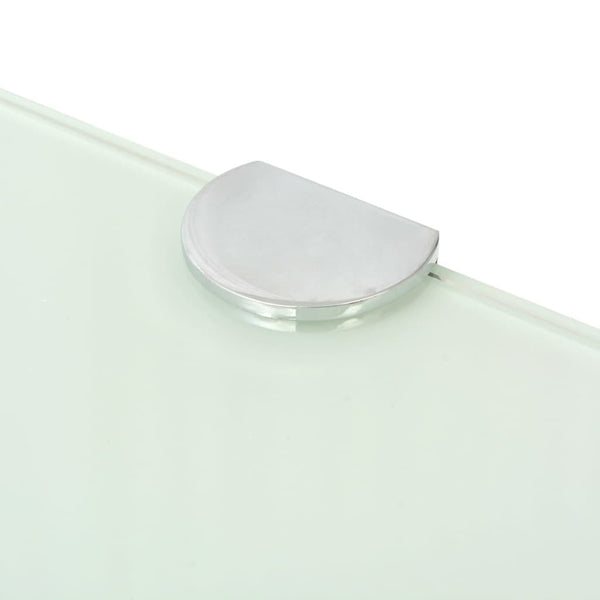 Eckablage mit Verchromten Halterungen Glas Weiß 45x45 cm