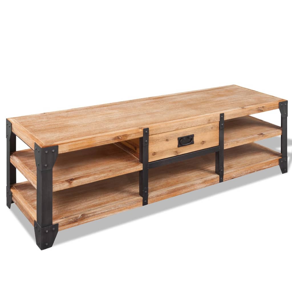 Meuble TV vidaXL en bois d'acacia massif 140x40x45 cm