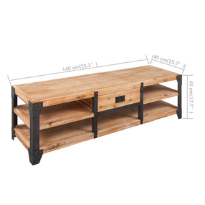 Meuble TV vidaXL en bois d'acacia massif 140x40x45 cm