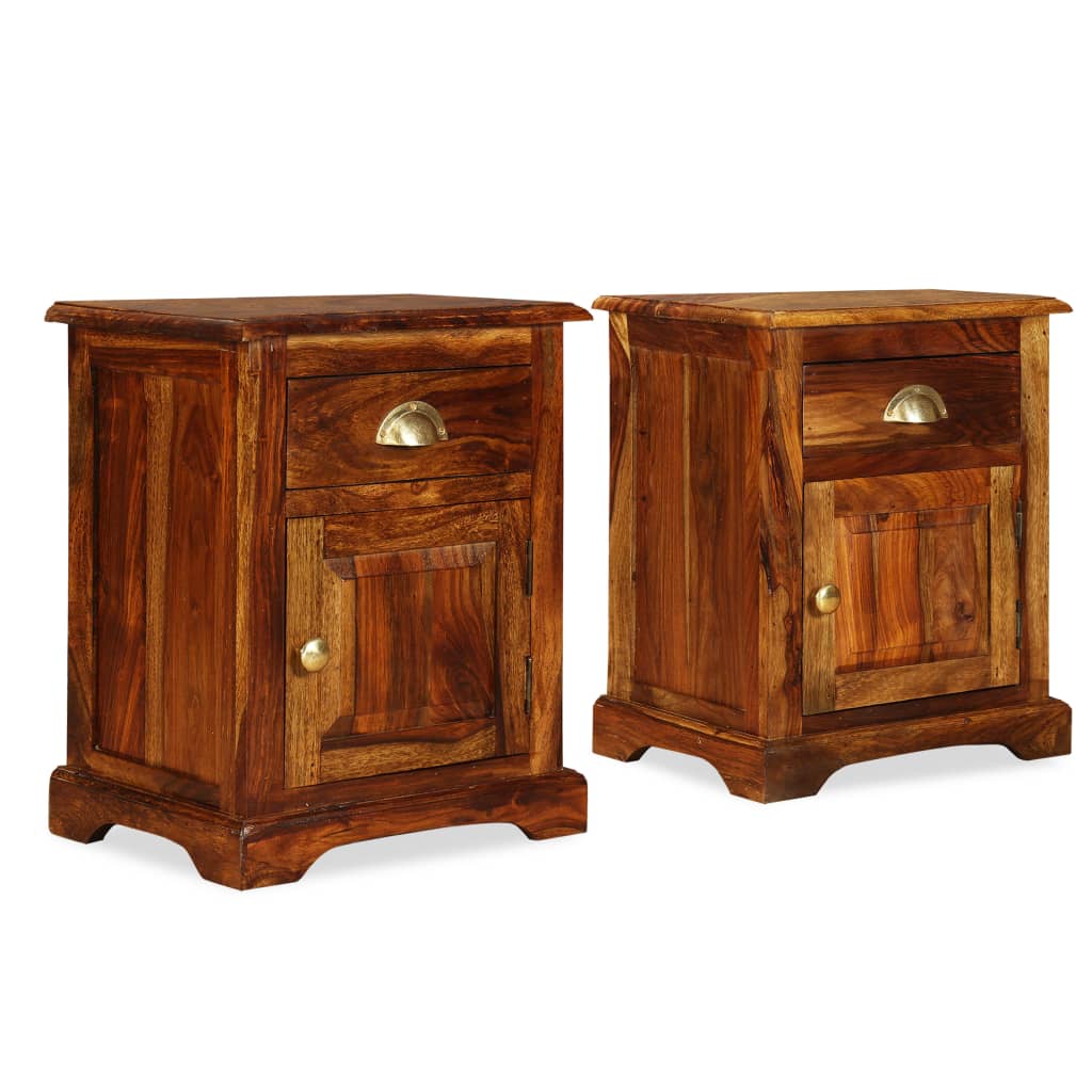vidaXL Tables de chevet 2 pcs 40x30x50 cm Bois d'acacia massif