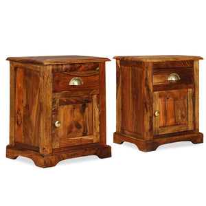 Nachttische 2 Stk. 40x30x50 cm Massivholz Akazie