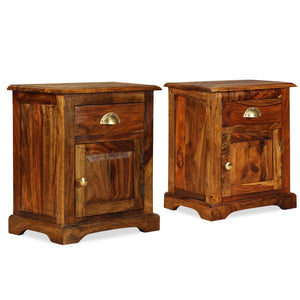 Nachttische 2 Stk. 40x30x50 cm Massivholz Akazie