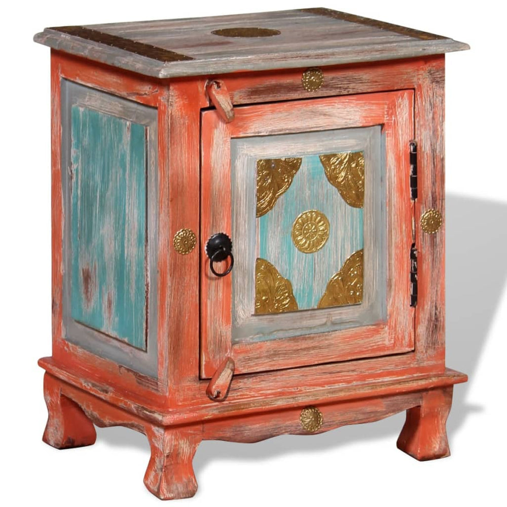 Nachttisch Massivholz Mango Orange