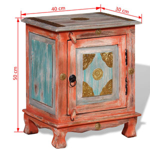 Nachttisch Massivholz Mango Orange
