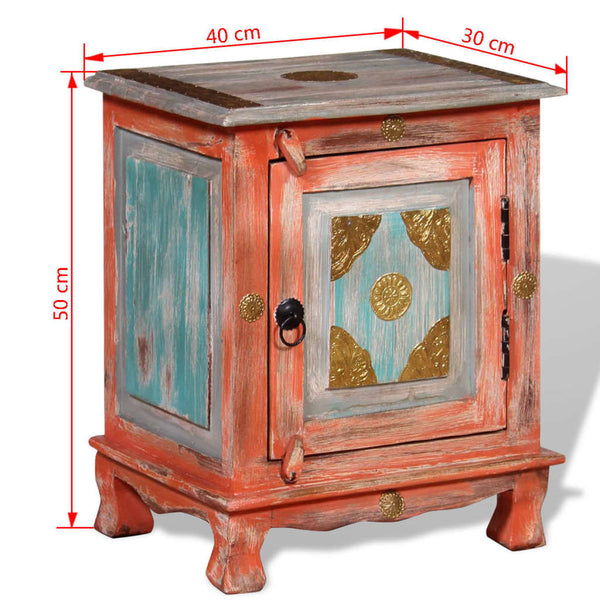 Nachttisch Massivholz Mango Orange