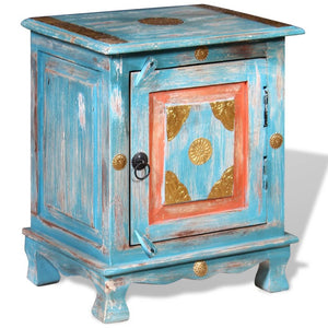 Nachttisch Massivholz Mango Blau