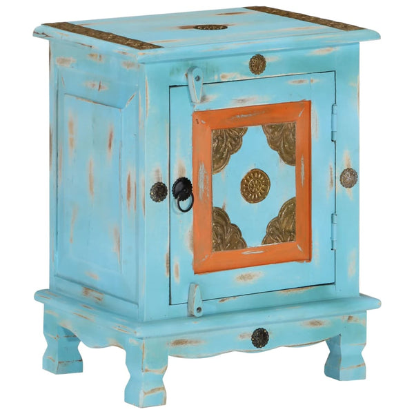 Nachttisch Massivholz Mango Blau