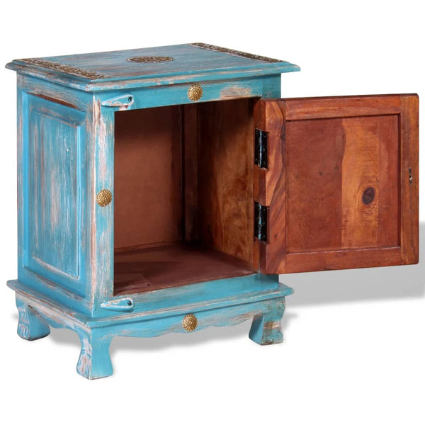 Nachttisch Massivholz Mango Blau