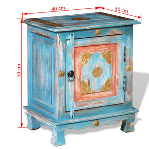 Nachttisch Massivholz Mango Blau