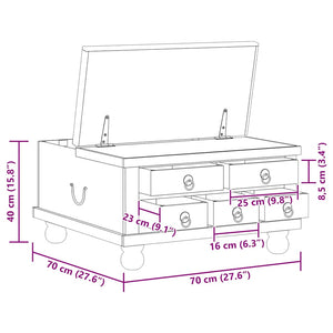 vidaXL Table basse en bois de récupération 70 x 70 x 38 cm
