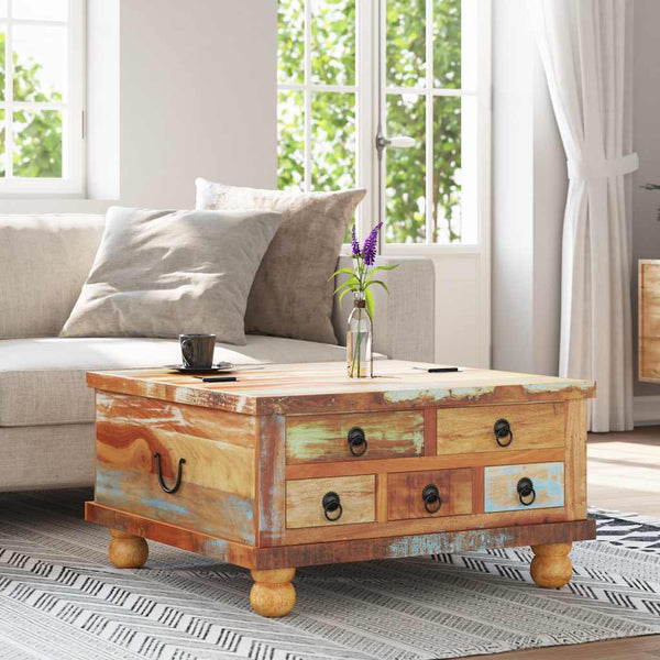 vidaXL Table basse en bois de récupération 70 x 70 x 38 cm