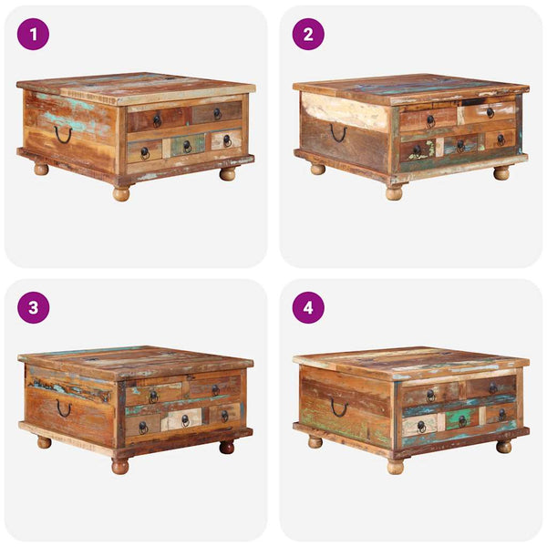 vidaXL Table basse en bois de récupération 70 x 70 x 38 cm