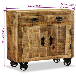 Sideboard mit 2 Schubladen und 1 Fach Raues Mangoholz