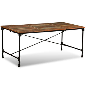 vidaXL Table de salle à manger en bois de récupération massif 180 cm