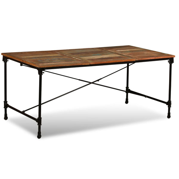 vidaXL Table de salle à manger en bois de récupération massif 180 cm