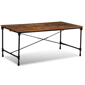 vidaXL Table de salle à manger en bois de récupération massif 180 cm