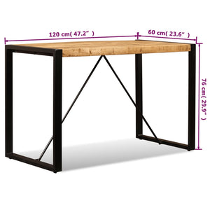 Esstisch Raues Massives Mangoholz 120 cm