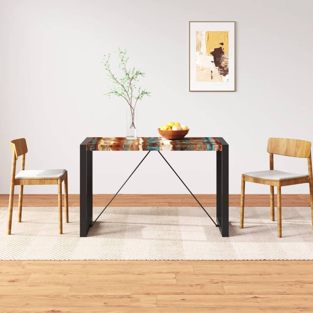 vidaXL Table de salle à manger en bois de récupération massif 120 cm