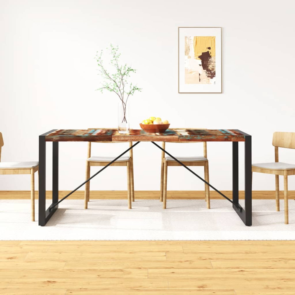 vidaXL Table de salle à manger en bois de récupération massif 180 cm