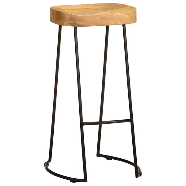 vidaXL Tabourets de bar 2 pcs Bois de manguier massif