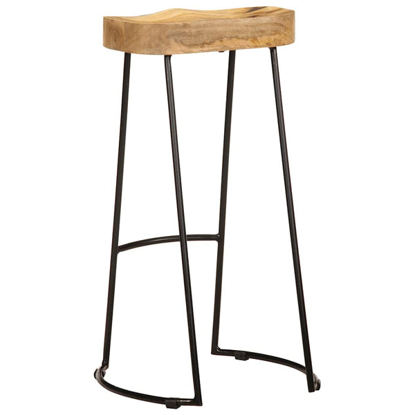 vidaXL Tabourets de bar 2 pcs Bois de manguier massif