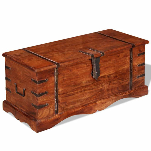 vidaXL Coffre en bois massif