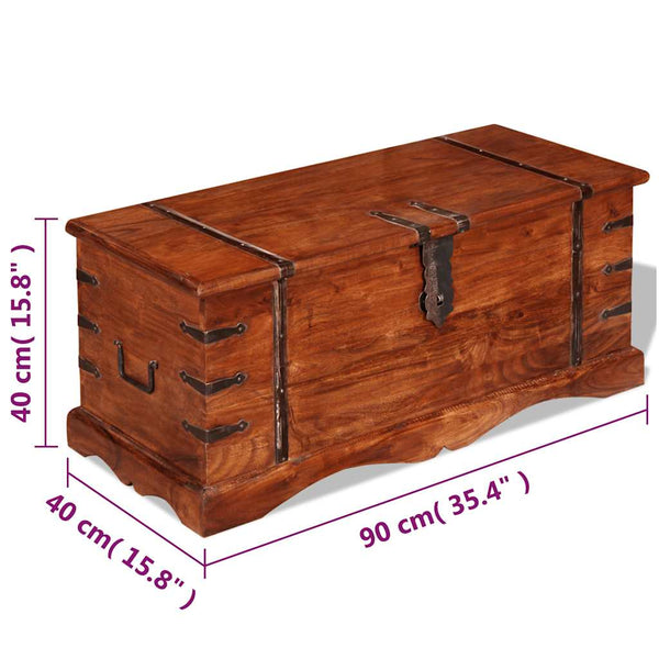 vidaXL Coffre en bois massif