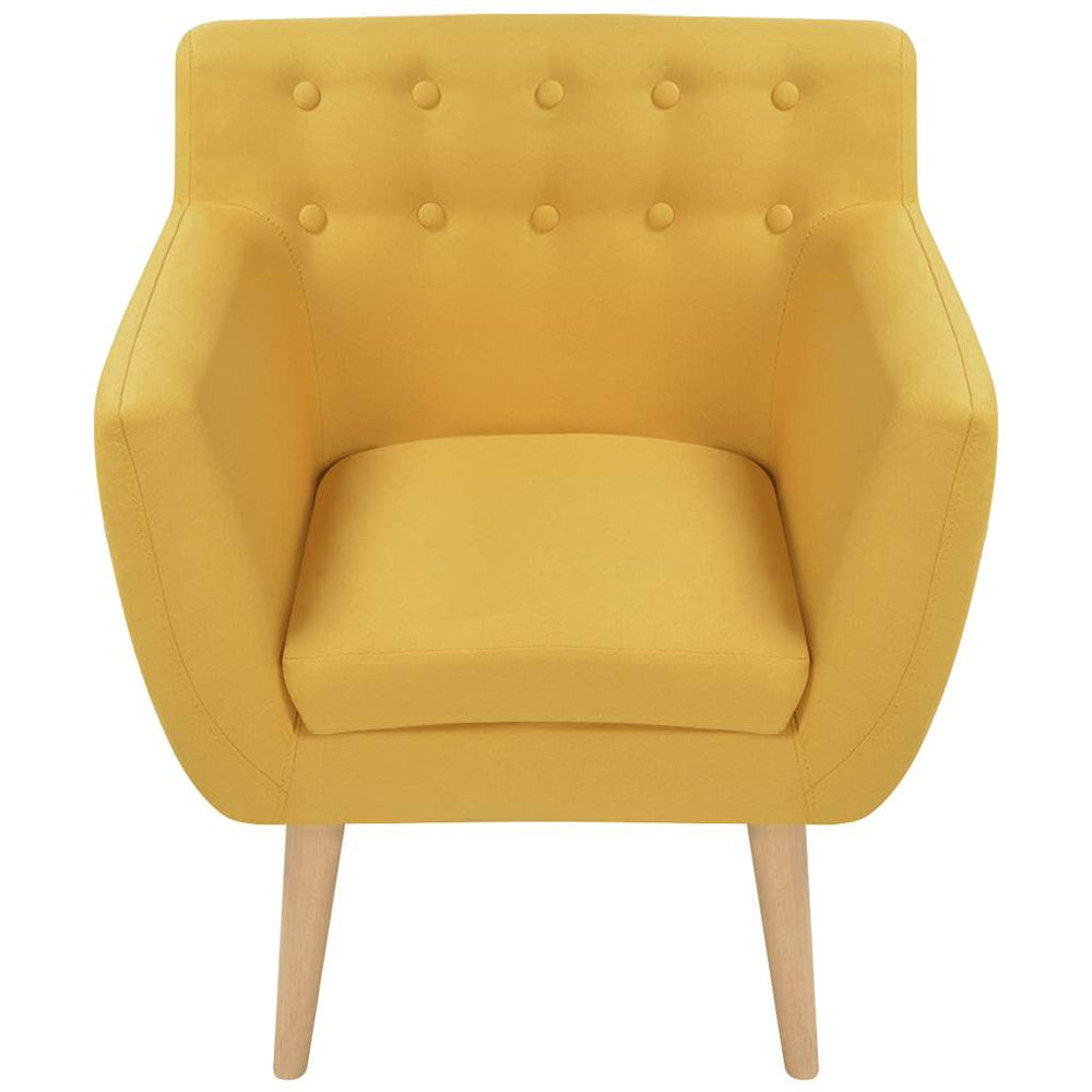 vidaXL Armchair Yellow Fabric