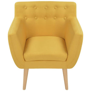 vidaXL Armchair Yellow Fabric
