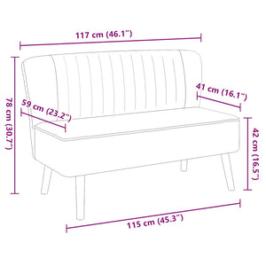 Sofa Stoff 117x55,5x77 cm Hellgrau