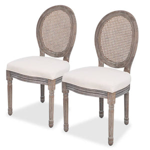 vidaXL Chaises de salle à manger 2 pcs Crème Tissu