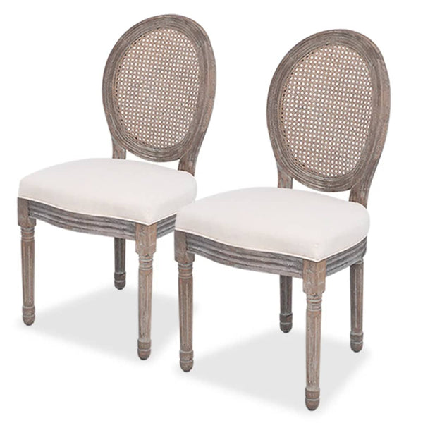 vidaXL Chaises de salle à manger 2 pcs Crème Tissu