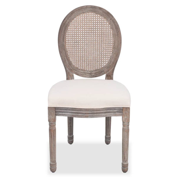 vidaXL Chaises de salle à manger 2 pcs Crème Tissu