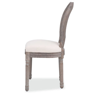 vidaXL Chaises de salle à manger 2 pcs Crème Tissu