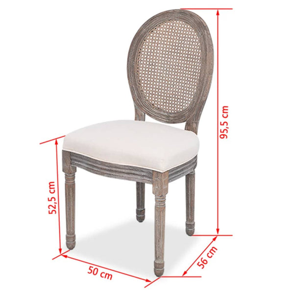 vidaXL Chaises de salle à manger 2 pcs Crème Tissu